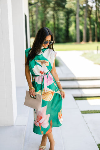 In Full Bloom Satin Dress - Instyle Boutique