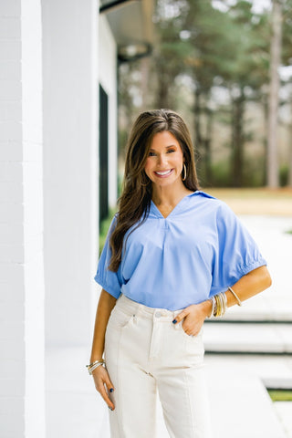 Business Babe Blue Top - Instyle Boutique