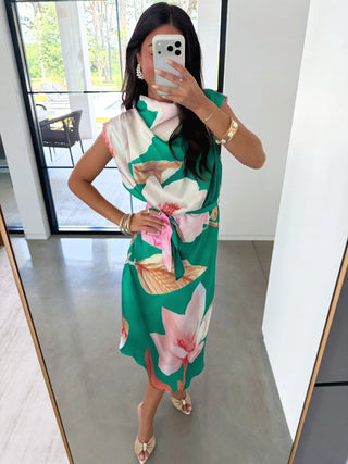 In Full Bloom Satin Dress - Instyle Boutique
