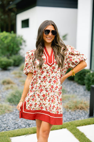 Everly Ecru Printed Dress