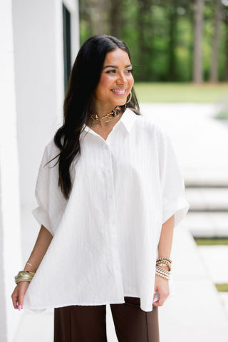 Cloud Nine Button - Down Blouse - Instyle Boutique