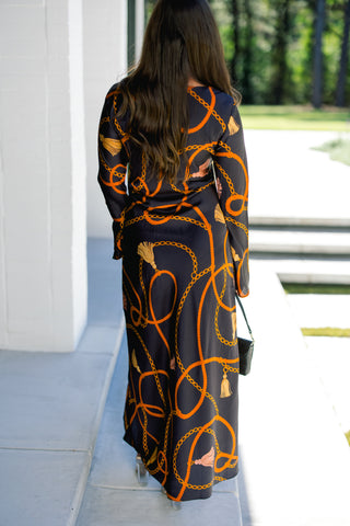 Gilded Affair Bell Sleeve Dress