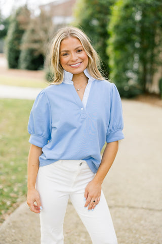 Easy On Me Periwinkle Top - Instyle Boutique