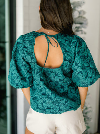 Cocktail Time Hunter Green Top