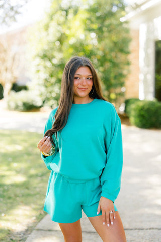 Emerald Ease Long Sleeve Set - Instyle Boutique