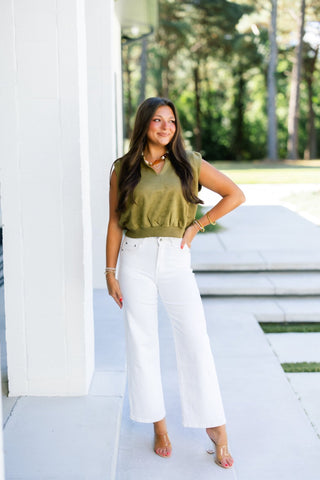 I'm Obsessed Olive Suede Top - Instyle Boutique