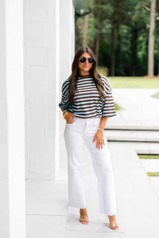 Cocoa Coast Stripe Textured Tee
