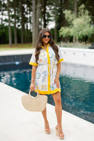 Golden Tropics Button - Down Dress - Instyle Boutique