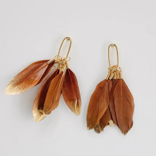 Honey Gold Dipped Feather Earrings - Instyle Boutique