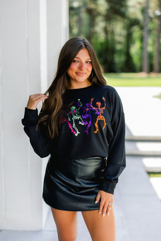 Dancing Skeletons Black Top