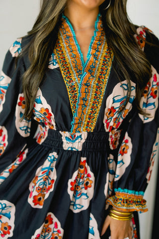 Be Bold Black Printed Dress - Instyle Boutique