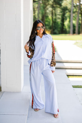 Wild Side Stripe & Leopard Lounge Set - Instyle Boutique