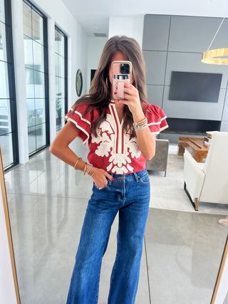 Stay Longer Cinnamon Printed Top