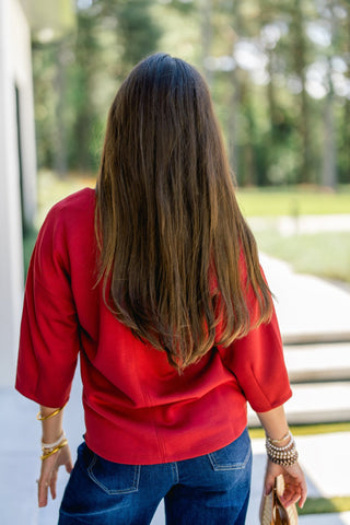 Happy Hour V-Neck Dolman Top-Burgundy - Instyle Boutique