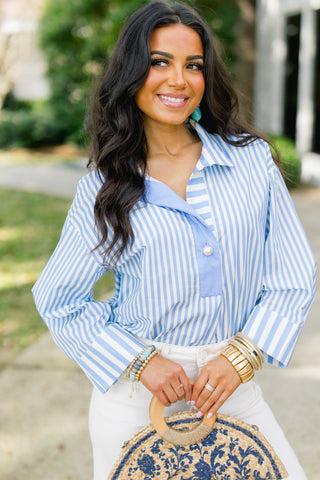Bella Blue Striped Top