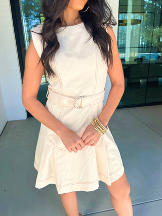 Caught You Looking Cream Dress - Instyle Boutique