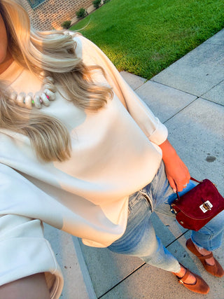 The After Dark Mock-Neck Top-Ivory