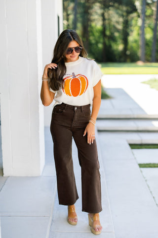Hey Pumpkin Cream Sweater Top - Instyle Boutique