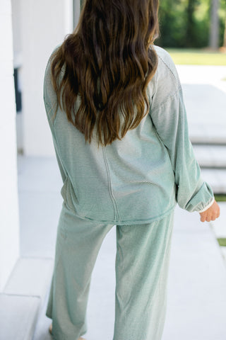 Casual Cutie Green Striped Set