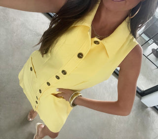 Marigold Buttonfront Dress - Instyle Boutique