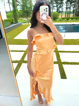 Apricot Breeze Ruffle Maxi - Instyle Boutique