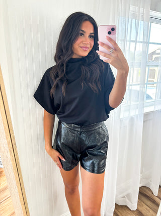 Black Beauty Mock Neck Top