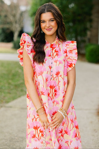 Lilly Pink Floral Dress - Instyle Boutique
