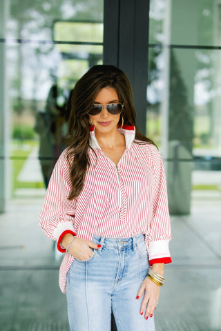 Flirting with Fire Red Striped Top - Instyle Boutique