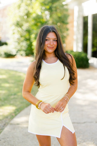 Yellow Glow Sculpted Active Dress - Instyle Boutique