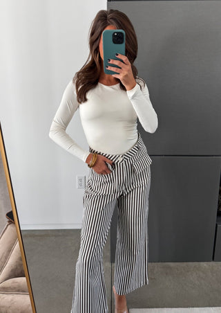 Day to Day Brown Striped Pants - Instyle Boutique