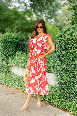 Refined Taste Red Printed Dress