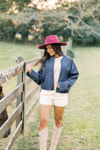 Denim Daze Bomber Jacket