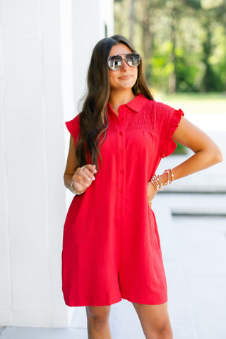 Once In A Lifetime Red Romper