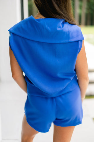 Sunshine Sporty Two-Piece Set-Cobalt - Instyle Boutique