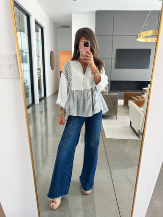 Sierra Striped Blue Top