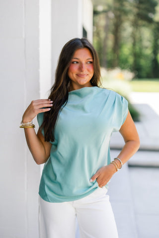 Chloe Cowl Neck Satin Top
