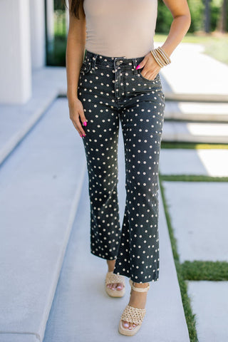 Cropped Polka Dot Demi Flare - Instyle Boutique
