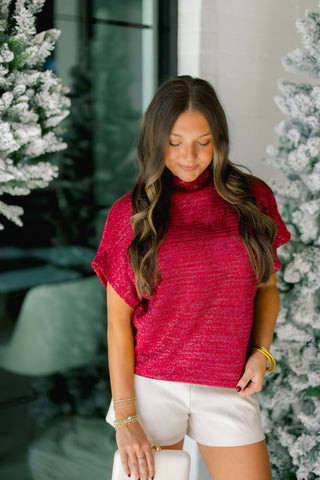 Glitz and Glam Top-Burgundy