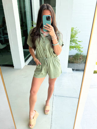 Sage Kisses Romper - Instyle Boutique