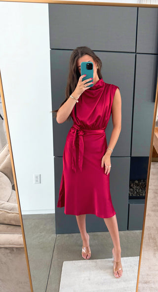 Fifth Avenue Tie Waist Midi Dress - Instyle Boutique