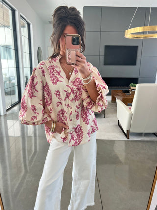Petal Pink Paisley Printed Top - Instyle Boutique