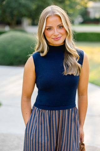The Monaco Midi Navy Dress - Instyle Boutique