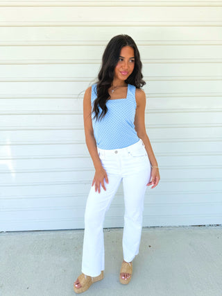 Bailey Blue Polka Dot Tank - Instyle Boutique