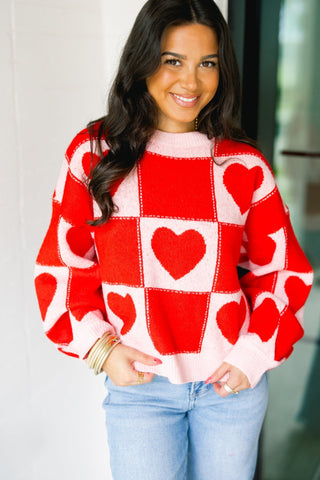 Happy Heart Red Sweater