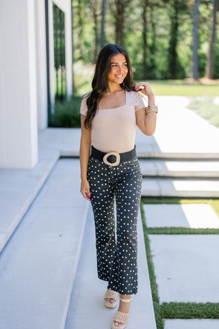 Cropped Polka Dot Demi Flare - Instyle Boutique