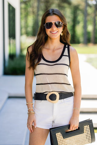 Cool Girl Crochet Striped Tank - Instyle Boutique