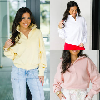 Take It Easy Half Zip Pullovers - Instyle Boutique