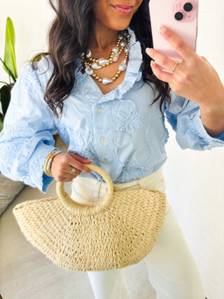 Soft Meadow Bloom Blue Top - Instyle Boutique