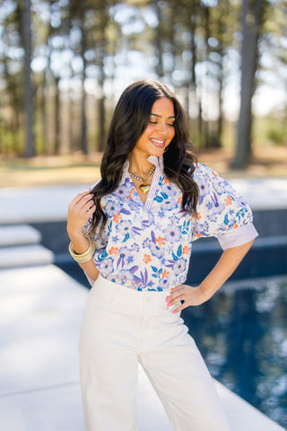 Let's Talk Lavender Mix Top - Instyle Boutique
