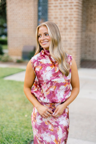 Made You Look Mauve Floral Top - Instyle Boutique